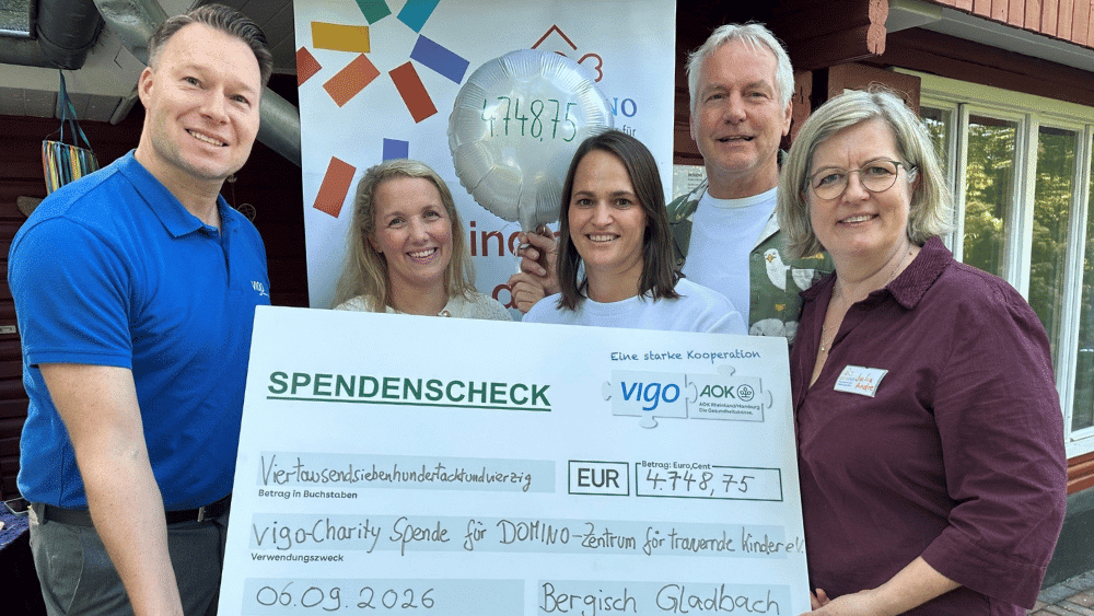 vigo-CHARITY: 4.748,75 Euro für DOMINO- Zentrum für trauernde Kinder e.V.