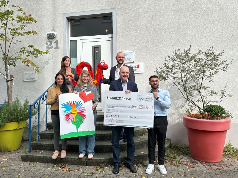 vigo-CHARITY: 2.661,80 € für das Projekt FITKIDS in Wesel